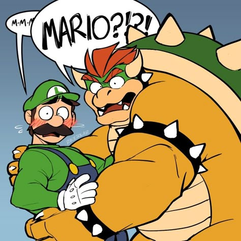 Luigi X Bowser, Mario Comics, Mario Funny, Mario Fan Art, Super Mario And Luigi, Super Mario World, Super Mario Art, Nintendo Art, Super Mario Brothers