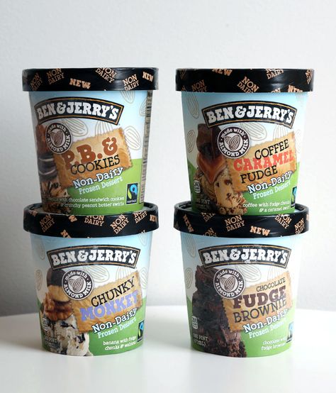 Here's Exactly How Ben & Jerry's Dairy-Free Ice Creams Taste Dairy List, Vegan Ice Cream Brands, Non Dairy Ice Cream, Bangor Maine, Vegan Junk Food, Vegan Grocery, Dairy Desserts, Dairy Free Ice Cream, Ice Cream Brands