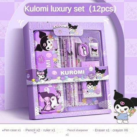 Sanrio Kuromi Stationary Set 🤙🤙 #purplelovers #kuromi #sanrio #stationarykit Shop here: https://s.shopee.ph/5fV9FB7lKb Kuromi Stationary, Student Prizes, Kawaii Cinnamoroll, Student Notebook, Anime Sanrio, Cute Pencil Case, Melody Cinnamoroll, Kuromi Melody, Shopee Philippines