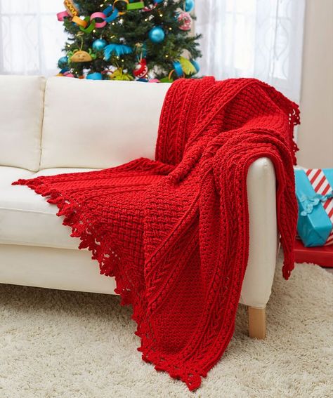 Crochet Blanket Chunky, Crochet Blanket Border, Crochet Throws, Christmas Crochet Blanket, Crochet Appliques, Crochet Hearts, Afghans Crochet, Chunky Crochet Blanket, Irish Crochet Dress