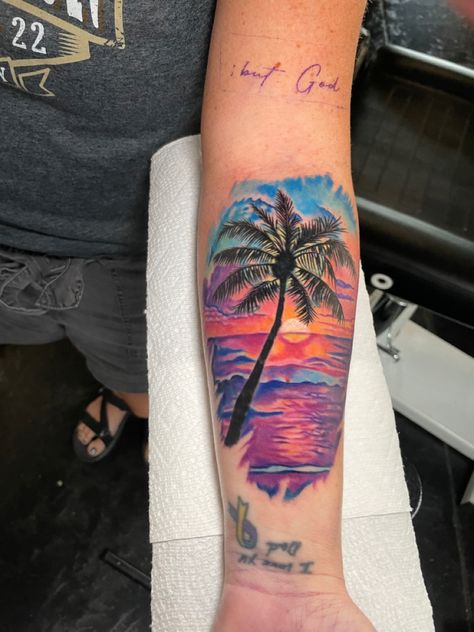 Flamingo Tattoos, Beach Inspired Tattoos, Beach Tattoo Ideas, Small Beach Tattoos, Beach Tattoos, Feather With Birds Tattoo, Tropical Tattoo, Mandala Hand Tattoos, Hippie Tattoo