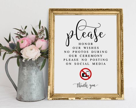 No Photos On Social Media Wedding Sign, No Photos Sign Wedding, No Photos At Wedding Sign, Wedding No Pictures Sign, Wedding No Photos Sign, No Photo Wedding Sign, No Social Media Wedding Signs, Unplugged Wedding Sign Funny, Wedding Sign No Phones