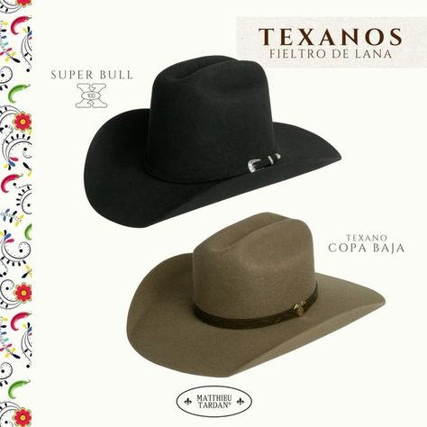 Sombreros Matthieu Tardan on Instagram: "Los Texanos de fieltro no pueden faltar en tu guardarropa, son un accesorio muy mexicano que tienes que tener! 🇲🇽 Aprovecha los últimos modelos🤠 📞 Llámanos (81) 8375-7441 #sombrerovaquero #sombrerotexano #sombrerodefieltro #sombrerofino #sombreroartesanal #matthieutardan #monterrey" Fedora, Hats, On Instagram, Instagram