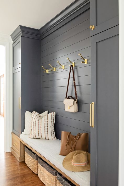 Mudroom Paint Color Ideas, Mudroom Paint, Mudroom Paint Color, Ashley Martin, Mudroom Remodel, Mudroom Cabinets, Paint Color Ideas, Mudroom Entryway, Mudroom Decor