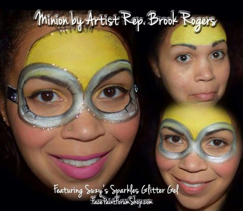 M Minion Makeup, Minion Face Paint, Face Paint Easy, Purple Minion, Minion Face, Face Paint Ideas, Face Painting For Boys, Professional Face Paint, Christmas Face Painting