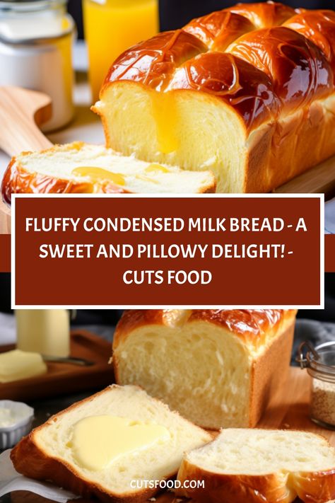 Fluffy Condensed Milk Bread - A Sweet and Pillowy Delight! - Cuts Food Sweet Condensed Milk Bread, Fluffy Condensed Milk Bread, Condensed Milk Bread, Condensed Coconut Milk, Milk Bread Recipe, Sweet Condensed Milk, Clean Eating Salads, Gluten Free Salads, How To Store Bread