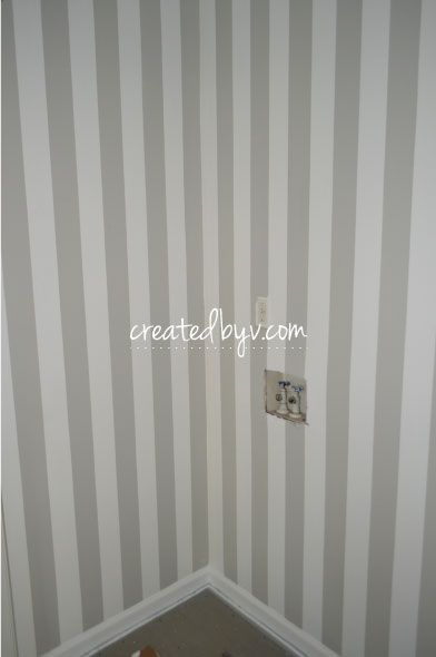 How to Paint Clean, Crisp, Straight Lines // www.createdbyv.com Stripped Painted Walls, Wall Lines Paint Stripes, Simple Wall Stripe, Stripped Wall Paint Vertical, Straight Line Painting, Stripe Border Wall Paint Ideas, How To Paint Horizontal Stripes On Wall, Stripe Wall, Straight Lines