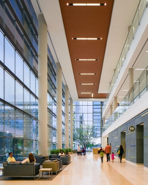 Hospital Reception, Parkland Hospital, Healthcare Interior Design, Modern Hospital, Hospital Architecture, Healthcare Architecture, Entrance Lobby, Hospital Interior, Hospital Interior Design