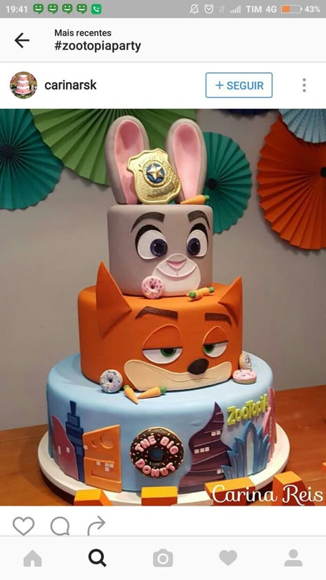 Zootopia Cake, Zootopia Birthday Party, Zootopia Party, Zootopia Birthday, Cake Designs For Boy, Anniversaire Diy, Themed Food, Disney Cakes, 4th Birthday Party