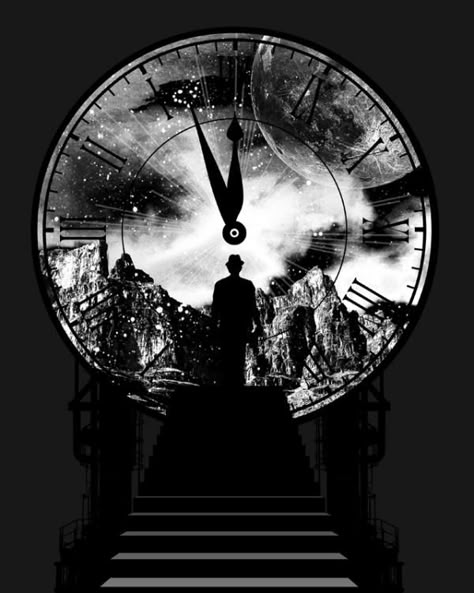 Time 2? A Man, Clock, Illustrations, Design, Art