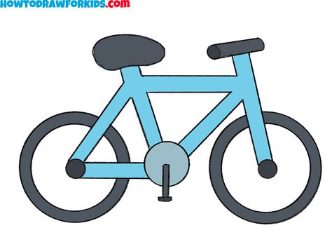 How to Draw a Bike - Easy Drawing Tutorial For Kids Bycicle Drawings Easy, Cycle Drawing Easy, Bike Line Drawing, Bike Drawing Easy, Cartoon Bike, Scooter Drawing, Physical Activities For Toddlers, Cycle Drawing, Cycle For Kids