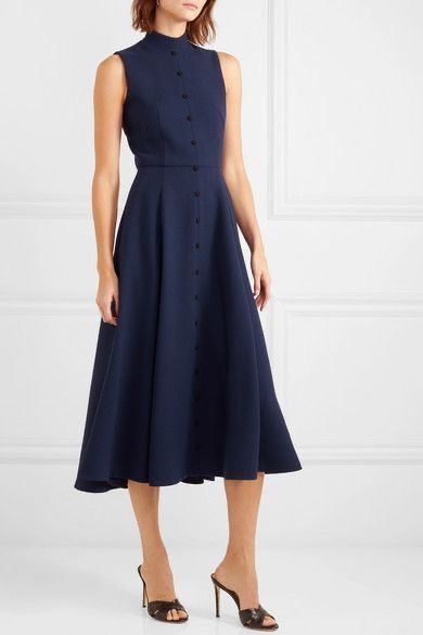 Princesa Anne, Midi Dress Work, Inspiration Dress, Church Dress, Wool Crepe, Midi Sundress, Emilia Wickstead, Dress Inspiration, Crepe Dress