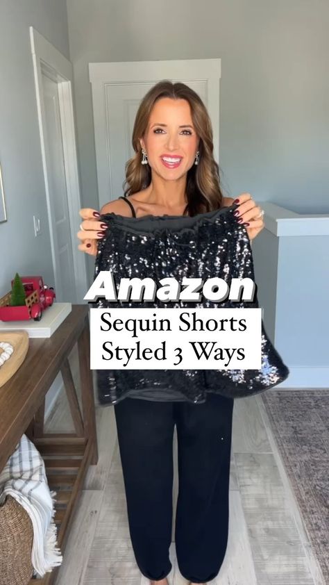 Women's Summer Sequins Shorts High … curated on LTK Sequence Shorts Outfit, Sequins Shorts Outfit, How To Style Sequin Shorts, Sequined Shorts Outfit, Black Sequin Shorts Outfit, Black Sequin Shirt Outfit, Sequin Shorts Outfit Winter, Sequence Shorts, Sparkly Shorts Outfit