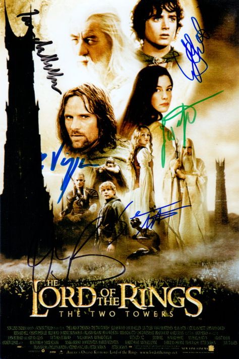 Lord Of The Rings – Cast Original von ELIJAH WOOD, IAN MCKELLEN, LIV TYLER, VIGGO MORTENSEN, SEAN ASTIN und ORLANDO BLOOM signiertes Foto ca. 20x30cm aus THE TWO TOWERS / DIE ZWEI TÜRME aus der Filmreihe LORD OF THE RINGS / DER HERR DER RINGE. www.starcollector.de Lord Of The Rings Cast, Sean Astin, Two Towers, Viggo Mortensen, Elijah Wood, Ian Mckellen, The Two Towers, Liv Tyler, Orlando Bloom