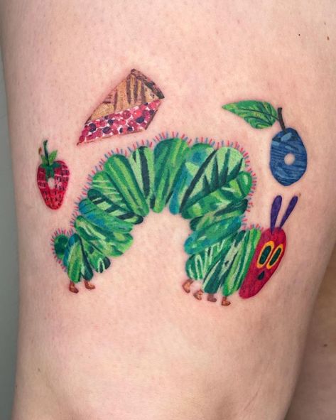 Hungry Caterpillar Tattoo, Caterpillar Tattoo, Kitten Tattoo, Hand Doodles, Doodle Tattoo, Boy Tattoos, The Very Hungry Caterpillar, Makeup Tattoos, Baby Tattoos