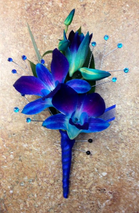 17 Best ideas about Blue Orchids on Pinterest | Blue orchid ... Blue Orchid Wedding, Orchid Boutonniere, Galaxy Wedding, Purple Wedding Bouquets, Orchid Bouquet, Orchid Wedding, Corsage Prom, Purple Wedding Flowers, Prom Flowers