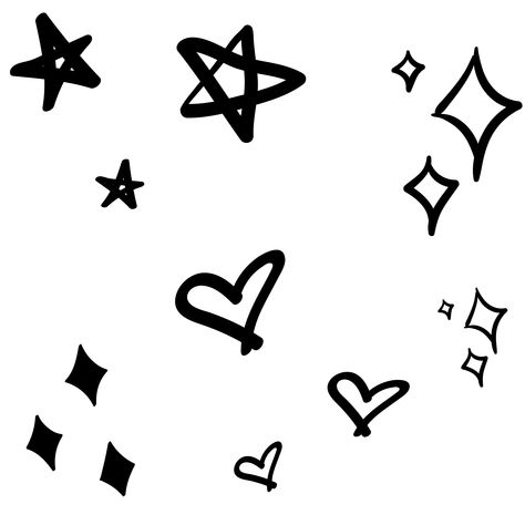 Little hand drawn hearts and stars sticker set. On redbubble now Coraline Cat, Drawn Stars, Ipad Layout, Star Doodle, Stars And Hearts, Sticker Inspo, Star Outline, Drawing Stars, Hearts And Stars