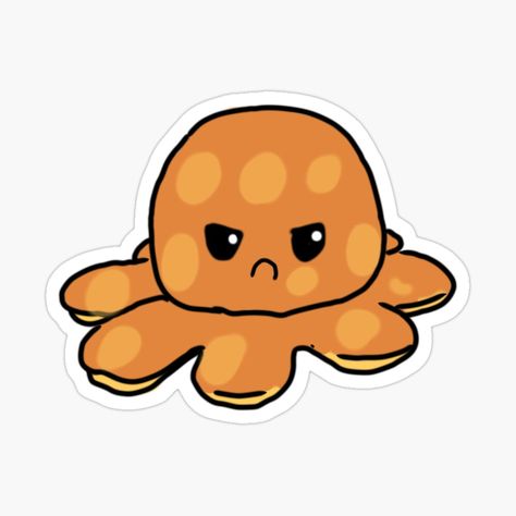 Angry Animal Drawing, Angry Sticker, Angry Octopus, Mood Sticker, Meme Cartoon, Octopus Sticker, Octopus Drawing, Angry Animals, Preppy Stickers