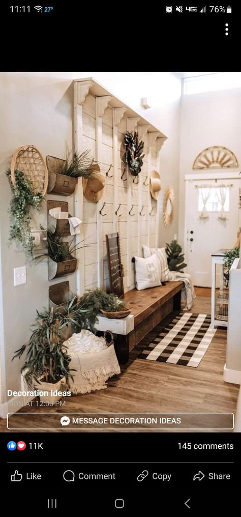 Vstupná Hala, Boho Bedroom Ideas Hippie, Mudroom Decor, Farmhouse Ideas, Home Entrance Decor, Bedroom Paint Colors, Boho Room, Entrance Decor, Bedroom Boho