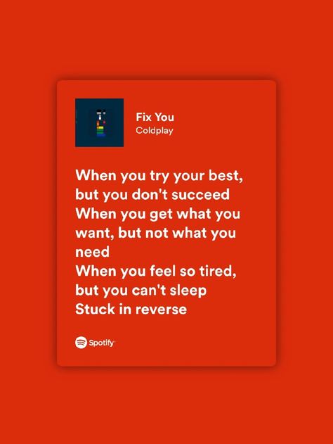 Fix You Lyrics, Coldplay Fix You, Music Feeling, Spotify Quotes, Fix You Coldplay, Songs That Describe Me, Lyrics Spotify, Double Dare, My Love Song