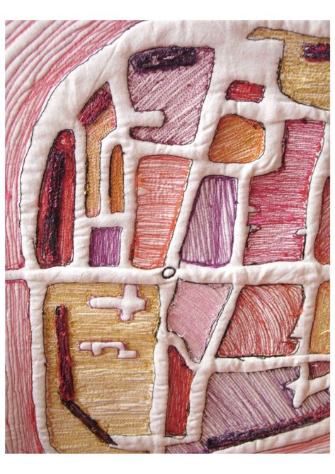 Embroidery Map, Medieval Street, Map Quilt, A Level Textiles, Creative Textiles, Free Motion Embroidery, Textiles Techniques, Textile Fiber Art, Fibres Textiles