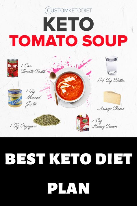 Our “Done For You” keto meal plans are completely customized based on your food prefences and weight loss goals. 
✅You can click the LINK to start creating your 8-week plan. Simply follow the plan to achieve a successful keto diet.🙂⠀⠀⠀⠀⠀⠀⠀⠀⠀⠀⠀⠀⠀⠀
This keto tomato soup is a soup that will make you crave for more.Best served during cold-weather.

Servings: 4

Ingredients:
•	1 can tomato paste
•	1 cup heavy whipping cream
•	¾ cup shredded Asiago cheese
•	¼ cup water
•	1 teaspoon oregano... Keto Tomato Soup, Keto Diet Benefits, Asiago Cheese, Keto Soup, Custom Keto Diet, Best Keto Diet, Asiago, High Fat Diet, Low Carbohydrates