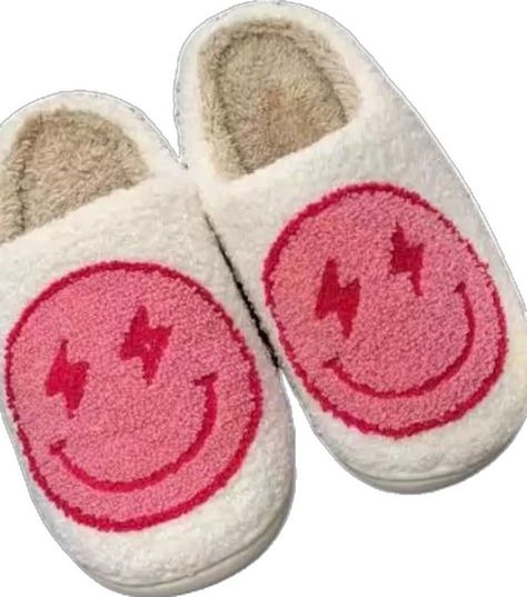 Smiley Slippers, Julien Tanti, Fluffy Cushions, Blue Slippers, White Lightning, Yellow Smiley Face, Comfy Slippers, Cute Slippers, Fuzzy Slippers