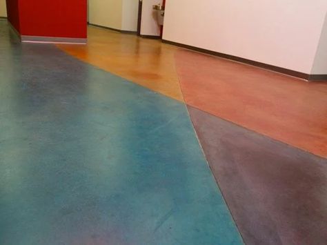 Colored Cement, Dyed Concrete Floors, Colored Concrete Floors, Dyed Concrete, Colored Concrete, Peach Colour Combinations, Cement House, Polished Cement, Concrete Pigment