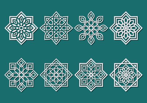 Islamic Ornament Vector. Choose from thousands of free vectors, clip art designs, icons, and illustrations created by artists worldwide! Arabian Pattern, Islamic Design Pattern, Islamic Ornament, Islamic Motifs, Ornament Vector, Vector Art Design, Geometric Pattern Art, Islamic Patterns, Arabic Pattern