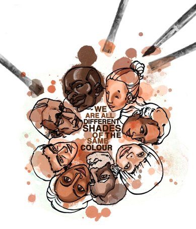 We are all different shades of the same colour    “The defence of cultural diversity is an ethical imperative, inseparable from respect for human dignity” – United Nations Educational, Scientific and Cultural Organization (UNESCO) Universal Declaration of Cultural Diversity, Article 4    What is the relation between human rights and cultural diversity? Check out the full declaration in six languages at this link. Diversity Illustration Graphic Design, Tolerance Art, Diversity Illustration, Crystals Book, Diversity Quotes, Equality Diversity And Inclusion, Slogan Writing, Universal Declaration Of Human Rights, Diversity Poster