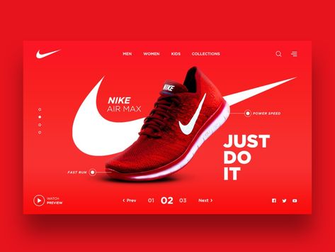 Web Design for Nike Shoes by Kevin Al-Rizal Shoes Web Design, Website Design Trends, Nike Web, Nike Ad, Website Banner Design, Shoe Poster, Banner Design Layout, 광고 디자인, Banner Ads Design