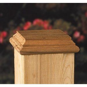 6x6 Hatteras Castine Post Cap With Hole [CAPITOL CITY LUMBER] Deck Post Caps, Redwood Decking, Fence Post Caps, Cedar Posts, Cedar Deck, Post Caps, Wood Railing, Deck Posts, Deck Stairs