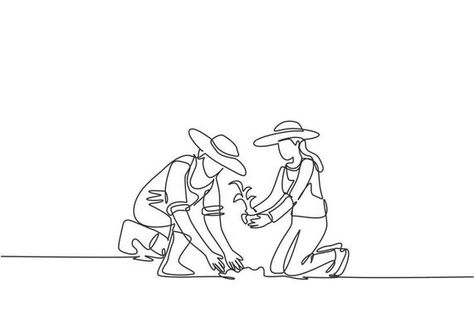 Continuous Line Illustration, Farming Drawing, Farming Illustration, Farmer Drawing, Line Art People, Farm Drawing, Minimalist Concept, Shadow Drawing, Chalk Bag