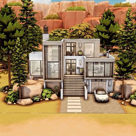 Hello Lovelies❤️ 🌟 Tomorrow is the big day! 🌟 I’m super excited to announce my latest build called "Elegance" 🏡✨This modern house is perfect for a single Sim or a couple and offers everything you could dream of. 💕 Upstairs, you'll find a stylish living space with modern furnishings, while the basement features a luxurious sauna—ideal for unwinding after a long day. 🧖‍♀️🔥 I hope you all love it as much as I do! Stay tuned for the Gallery tomorrow! 🙌 EA ID #Juliee86 #SimsLife #NewHome #Un... Sims Eco Lifestyle, Sims Builds, Sims 4 House Plans, Townhouse Designs, Sims 4 House Design, Casas The Sims 4, Sims House Plans, Los Sims, Sims 4 Build