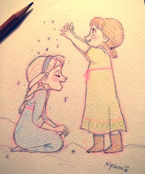 Little Elsa and Anna Disney Princess Drawings Easy, Frozen Elsa Drawing, Elsa And Anna Drawing, Elsa And Anna Drawing Easy, How To Draw Elsa And Anna, Elsa Drawing Easy, Anna Frozen Drawing, Anna Drawing Frozen, Elsa Frozen 2 Drawing