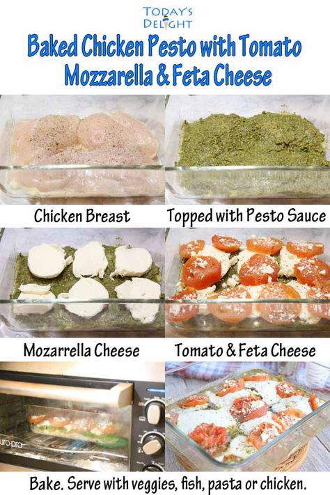 Baked Chicken Pesto, Chicken Recipes Pasta, Chicken Delight, Pesto Sauce Recipe, Baked Pesto Chicken, Chicken Pesto Recipes, Homemade Pesto Sauce, Basil Pesto Sauce, Feta Chicken