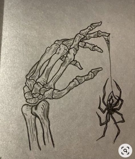 Art Sketchbook Skeleton, Cool Skeleton Drawings, Trippy Skeleton Art, Skeletons Sketch, Hand Skeleton Sketch, Easy Skeleton Drawing, Sketch Skeleton, Skeleton Art Drawing, Spider Sketch