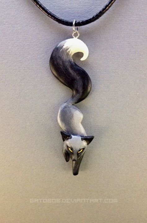 Silver Fox Art, Constant Practice, Fox Accessories, Fox Crafts, Art Fairs, Tanah Liat, Polymer Clay Animals, Magical Jewelry, Deviant Art