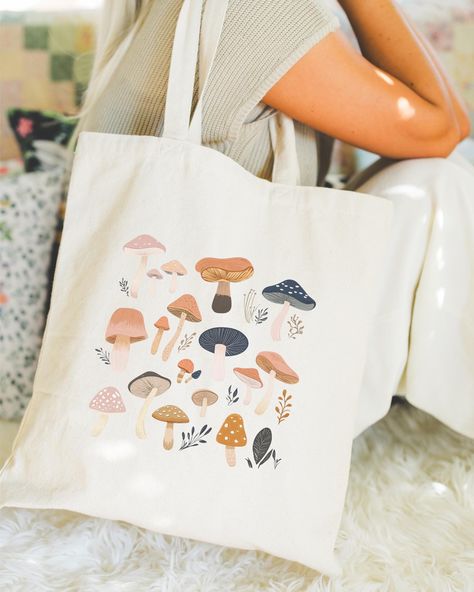 Botanical Mushroom Tote Bag, Cottagecore Mushroom Lover Gift Eco-Friendly Bag, Reusable Mushroom Tote, Forest Market Tote Fungi Bag for Life by ToteTale on Etsy Botanical Mushroom, Mushroom Tote Bag, Cottagecore Mushroom, Mushroom Drawing, Eco Friendly Bags, Market Tote, For Life, Gift For Lover, Stuffed Mushrooms