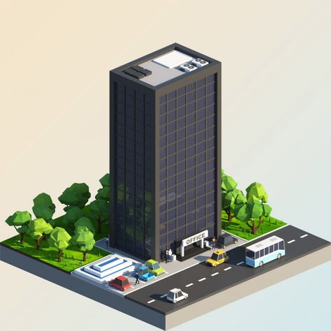 Low Poly Building Models, 3d Isometric Illustration, Low Poly 3d Art, Bloxburg Towns, Low Poly Isometric, Isometric Building, Roblox Builds, Isometric Grid, Interior Design Portfolio Layout