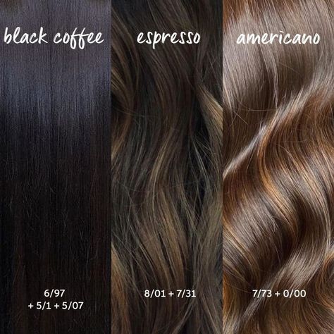 Inspired by the color of your favorite coffee, which brunette hair color would you choose this fall season? Click to discover more brown hair ideas. Mocha Blonde Hair, Wella Hair Color Chart, Toner For Brown Hair, Mocha Brown Hair Color, Coffee Hair Color, Wella Formulas, Mocha Brown Hair, Mocha Color Hair, Coffee Brown Hair