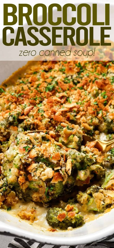 Broccoli Casserole made without any canned soups! It's elevated with roasted broccoli and a from scratch creamy, cheesy sauce! Perfect for holidays, company and potlucks! #recipes #recipeoftheday #recipeideas #recipesfordinner #sidedish #familydinner #familyrecipe #thanksgivingsidedish #christmassidedish #thanksgivingside #broccoli #roastedbroccoli #broccolirecipe #broccolicasserole #broccolicheesecasserole Roasted Broccoli Casserole, Elevated Vegetable Recipes, Homemade Broccoli Casserole, Cheesy Broccoli Bake, Broccoli Cheese Casserole Ritz Crackers, Elevated Side Dishes, Ritz Broccoli Cheese Casserole, Broccoli Casserole No Soup, Brócoli Casserole