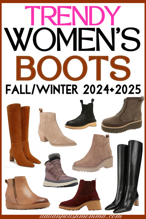 Fall Boots for women, winter boots, fall and winter boot trends, show trends, best women's boots, boot trends 2024, winter boots 2025, fall fashion trends 2024 Womens Winter Boots Outfits, Trending Womens Boots, Trendy Boots For Women, Fall Boots For Women, Stylish Boots For Women, Trendy Winter Boots, Fall Winter Boots, Trending Winter Boots, Best Winter Boots