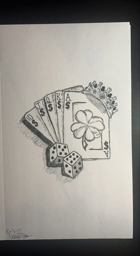 Ace Card Sketch, Card Drawings Ace, Deck Of Cards Sketch, Playing Cards Drawing Simple, Poker Chip Drawing, Ace Of Hearts Drawing, Card Drawings King And Queen, Ace Cards Drawing, Ace Card Drawing