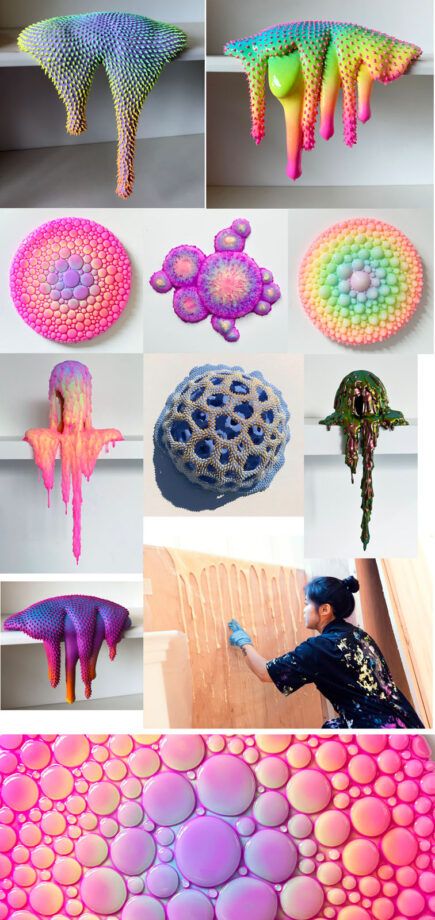 Dan Lam, Trippy 3d Art, Dan Lam Sculptures, Trippy Sculpture Art, Universe Resin Art, Trippy Sculpture, Neon Sculpture Art, Foam Sculpture, Wolf Sculpture