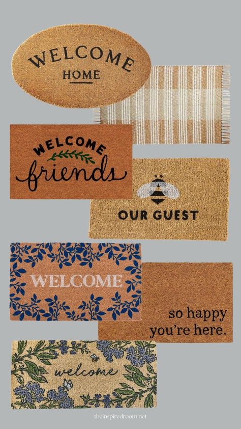 Spring Doormat Diy, Spring Doormat, Doormat Diy, Spring Doormats, Girls Night Crafts, Door Mat Diy, Hello Sunshine, Welcome Spring, Spring Inspiration