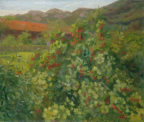 Thorvald Erichsen, The Currant Bush. 1905 Bush Painting, Currant Bush, Berry Bushes, Rural Scenes, The Bush, Rural Life, Post Impressionists, Artist Life, Art Architecture