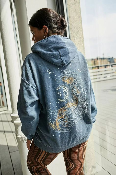 UO Navy Starry Nights Hoodie | Urban Outfitters UK Urban Outfitters Hoodies, Urban Outfitters Outfit, Graphic Hoodies Aesthetic, Sweat Vintage, Urban Outfitters Clothes, Starry Nights, Vintage Hoodies, Style Hoodie, Urban Wear