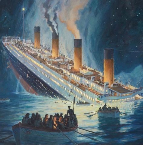 Titanic Ship Sinking, Titanic Boat, Titanic Art, Titanic Sinking, Titanic Facts, Navi A Vela, Titanic Ship, Princess Drawings, Rms Titanic