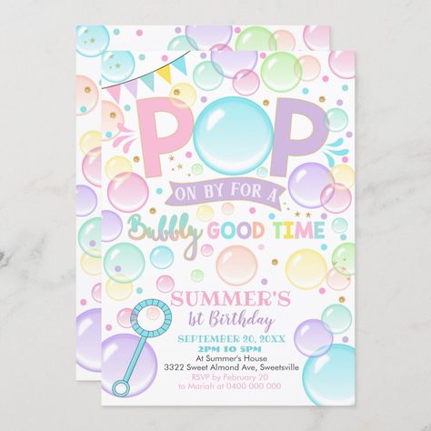 Bubble Themed Birthday Party, Bubble Party Theme, Bubbles Birthday Party, Bubble Invitations, Bubble Birthday Party, Bubble Birthday Parties, Bubble Birthday, Girls Birthday Party Ideas, Bubble Party